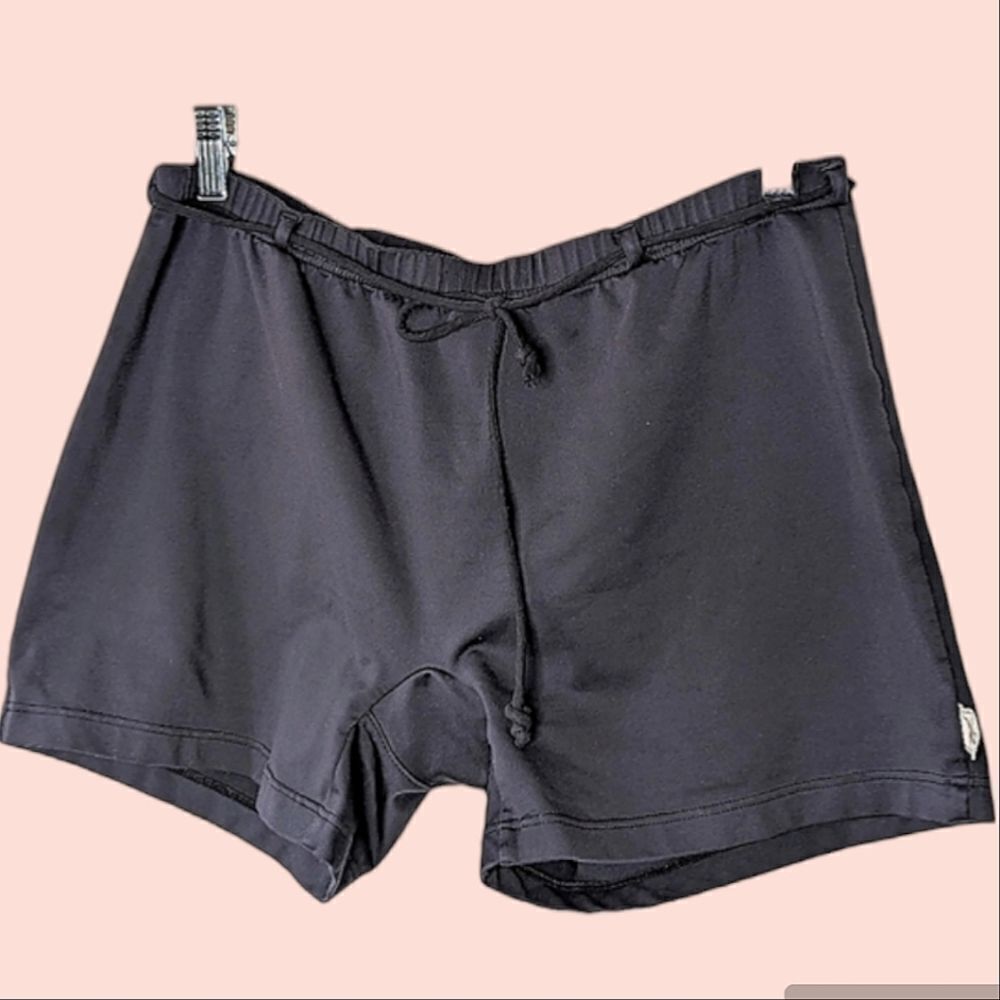 Reebok Tie Waistband Black Super Stretch Bike Shorts size L